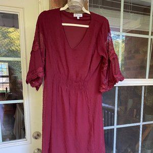 Berry Knee Length Maternity Dress